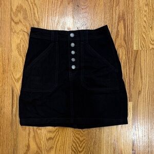 NWT Hollister Black Button-Up Women's Jean Skirt